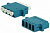 Адаптер оптический проходной LC-LC SM quadro 4 волокна корпус пластиковый синий белые колпачки, Hyperline FA-P11Z-QLC/QLC-N/WH-BL